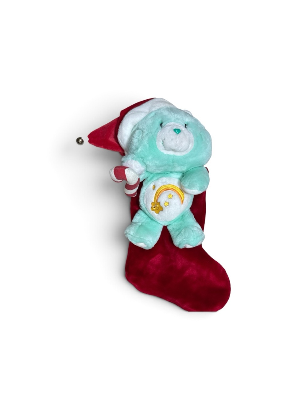Vintage 2005 Carlton Cards Care Bears Wish Bear Plush Christmas Stocking